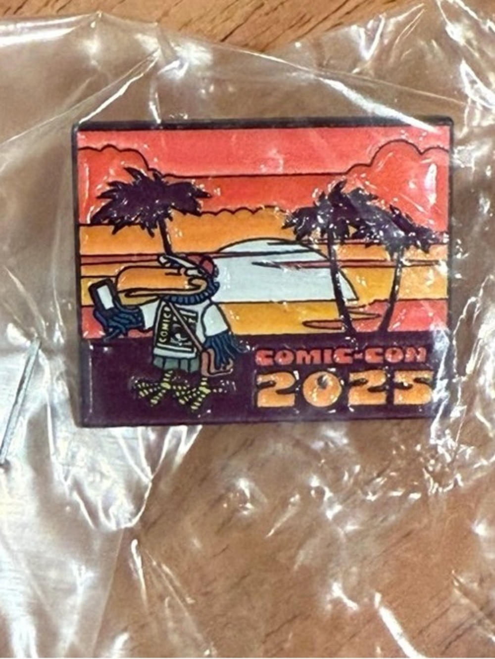 Comic-Con 2025 Sunset Enamel Pin - Orange, Yellow, Purple